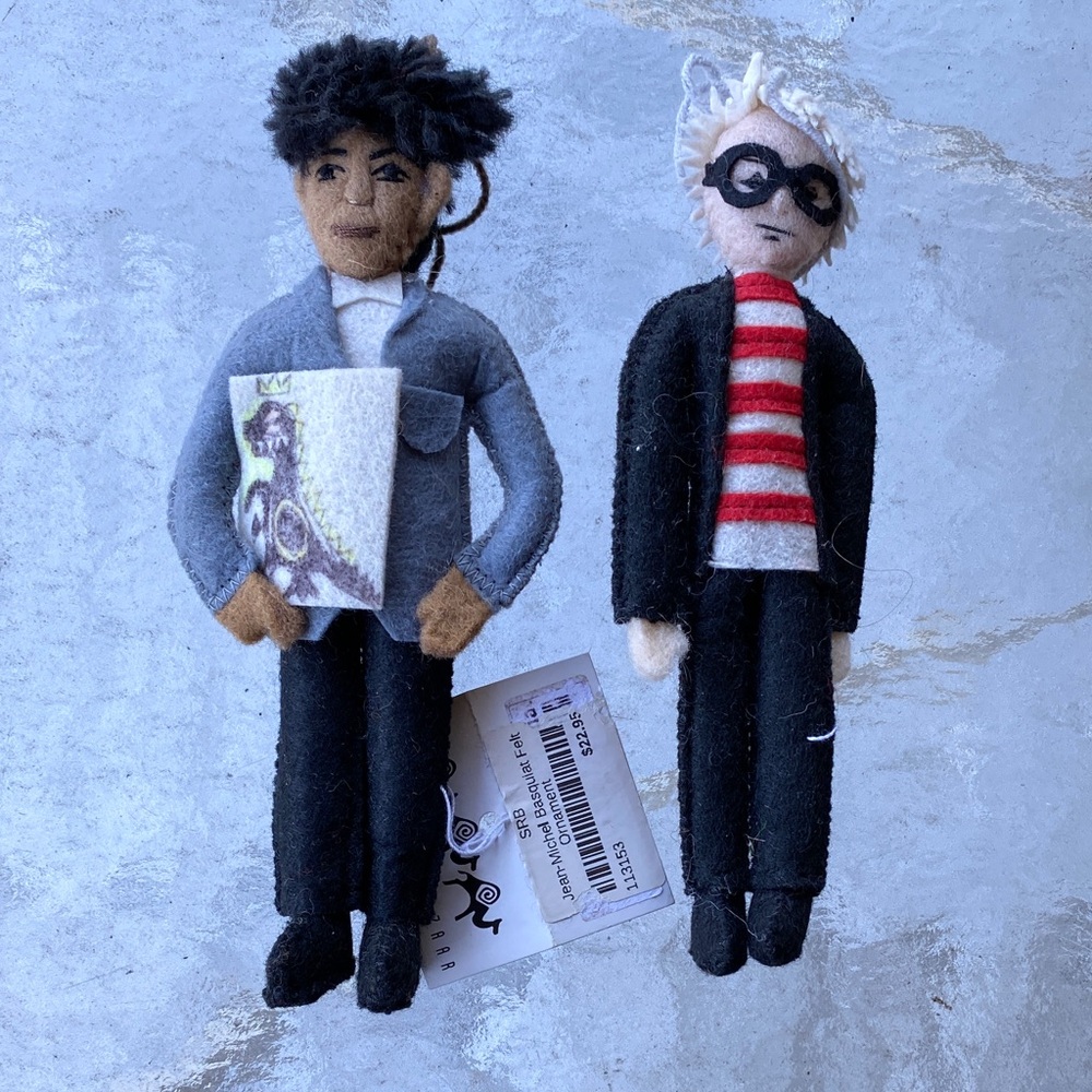 Handmade Felt Doll Warhol & Basquiat Christmas ornament